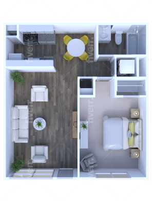 TheChoir SulphurSprings TX Apartment Homes 1Bed 1Bath Floor Plan