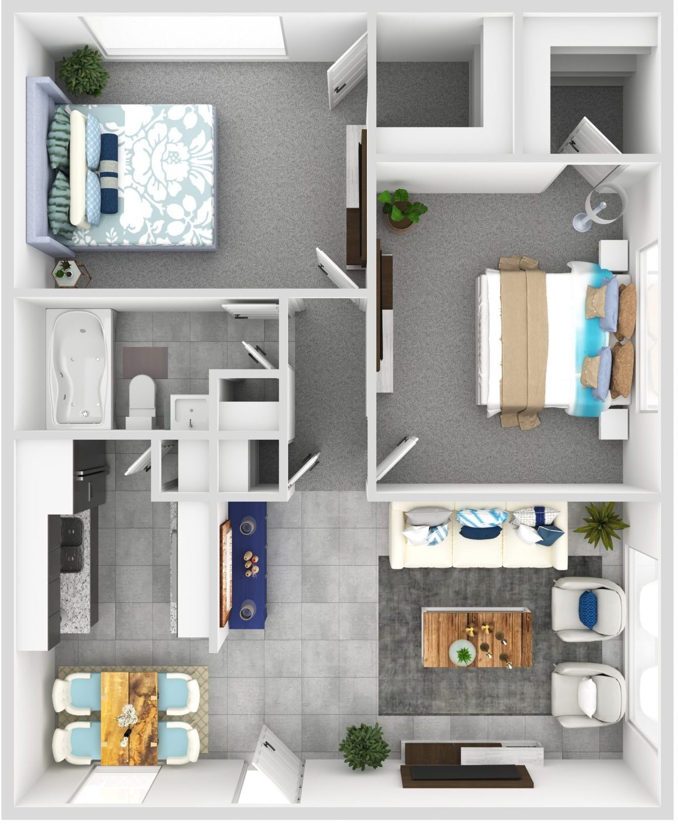 TheChoir SulphurSprings TX Apartment Homes 2Bed 1Bath Floor Plan