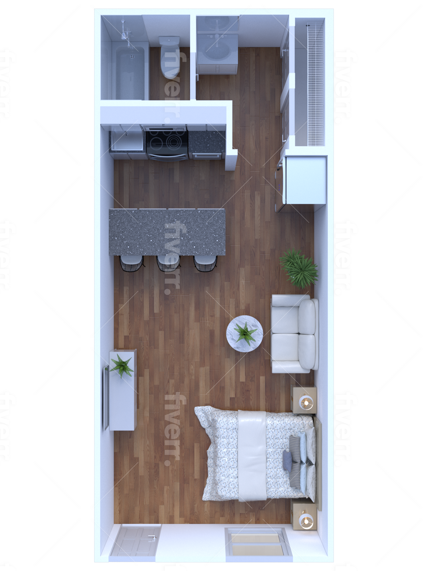 TheChoir SulphurSprings TX Apartment Homes Studio Floor Plan